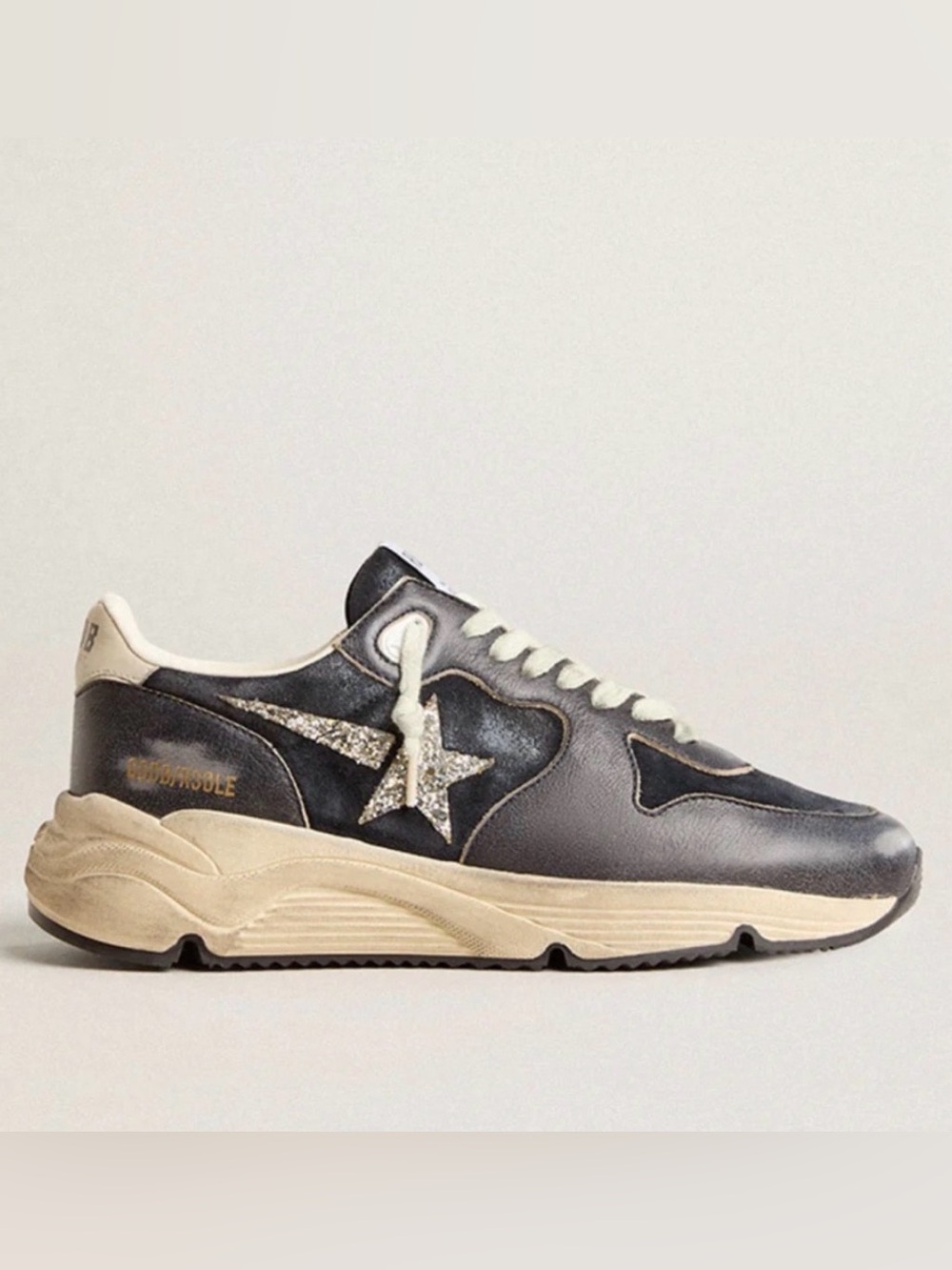 Golden Goose Running Sole Sneaker Dark Blue/Eclipse/Silver Glitter 39 New in Box